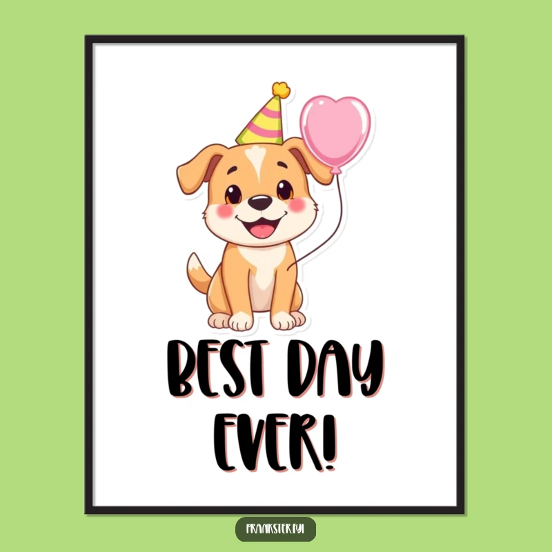 Funny Dog Party Poster - Cheerful Celebration Art
