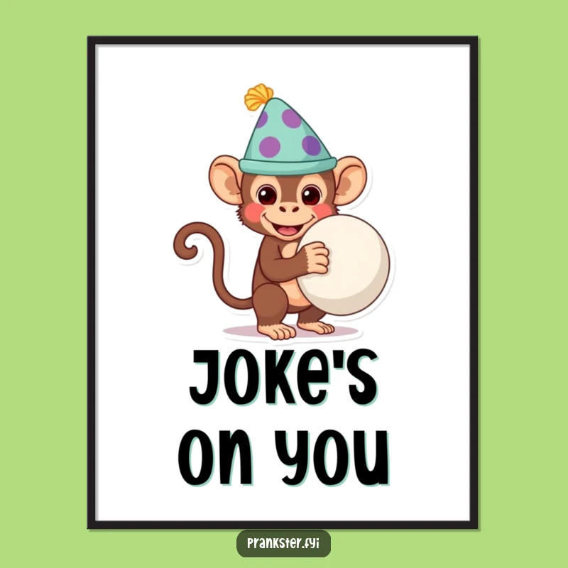 Funny Monkey Prankster Poster: Hilarious Art for Playful Spaces