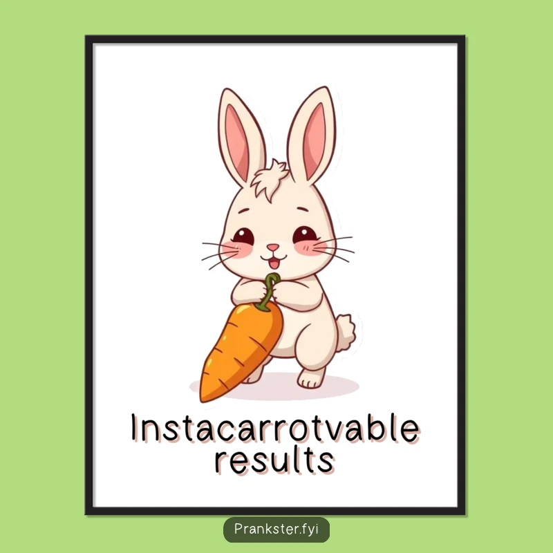 Funny Rabbit Persistence Poster: Inspirational Wall Art For The Determined Gift