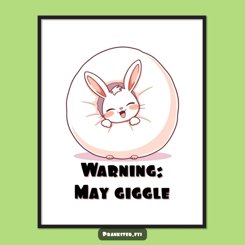 Funny Rabbit Whoopee Poster: Wall Art of a Giggling Prankster