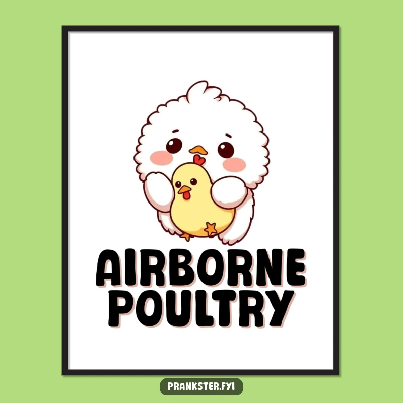 Funny Rubber Chicken Dropping Creature Poster: Quirky Art for Fun Spaces