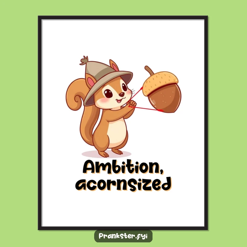 Funny Squirrel Acrobat Poster: Comedic Art for Thrill Seekers