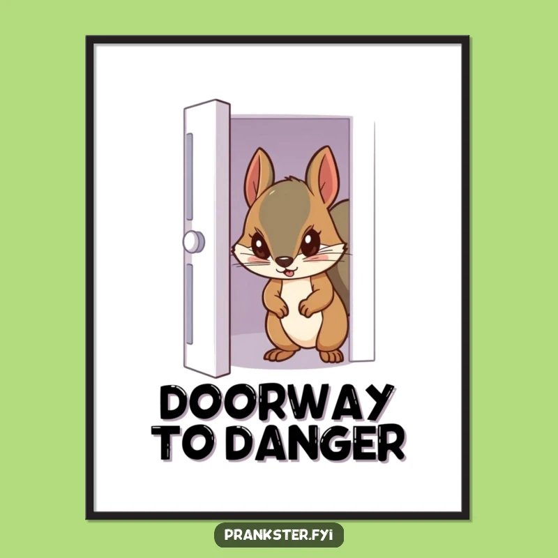 Funny Squirrel Peeking Poster - Curious Curiosity Wall Art