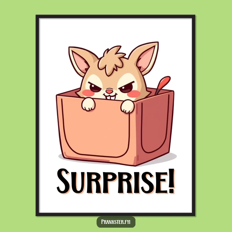 Funny Jack-in-the-Box Animal Poster - Hilarious Wall Art & Gift