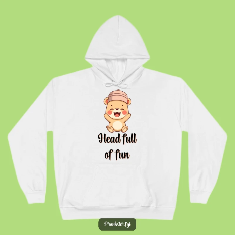 Funny Bear Cub Bucket Head Hoodie: Cozy Giggles in a Hilarious Casual Wear!