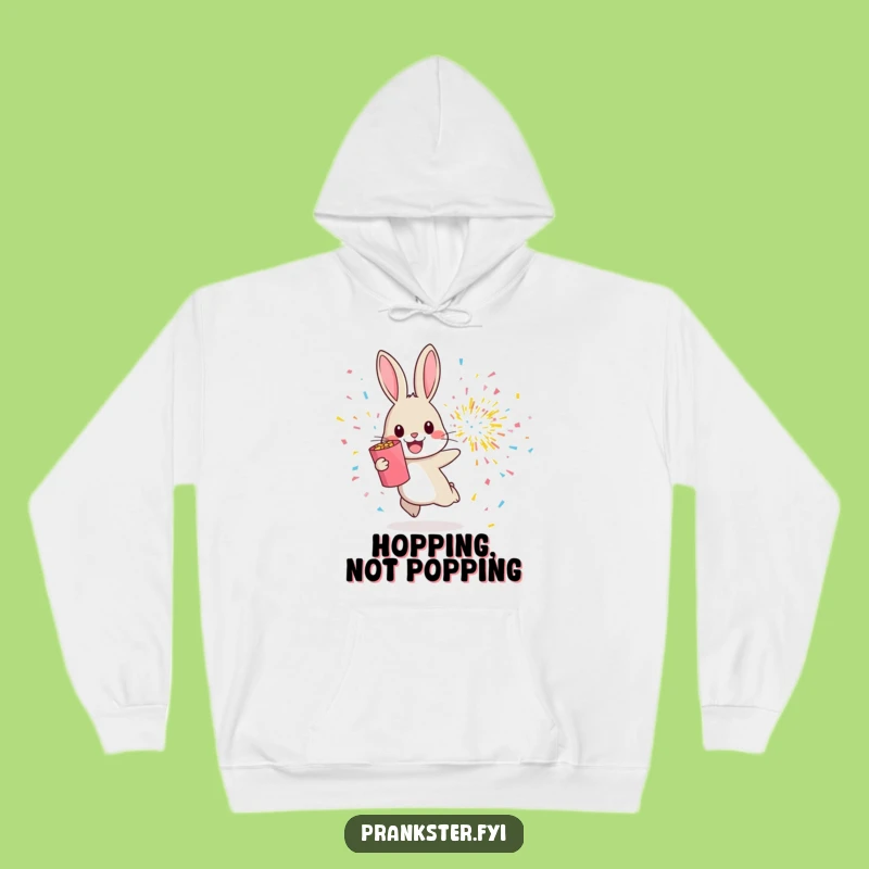 Funny Rabbit Confetti Hoodie - Cozy Cheerful Hop Away From Explosion Wear Gift