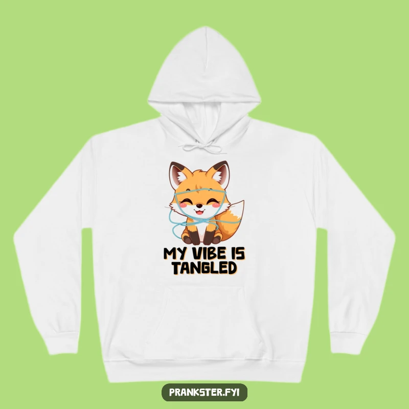 Funny Fox Cub Silly String Hoodie - Cozy Comfort with a Splash of Fun
