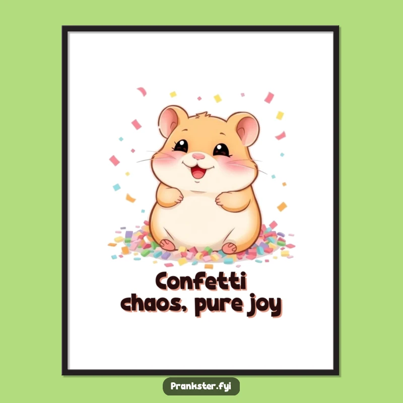 Free Printable Wall Art: Giggling Hamster Dreams - Hilarious Confetti Decor Download