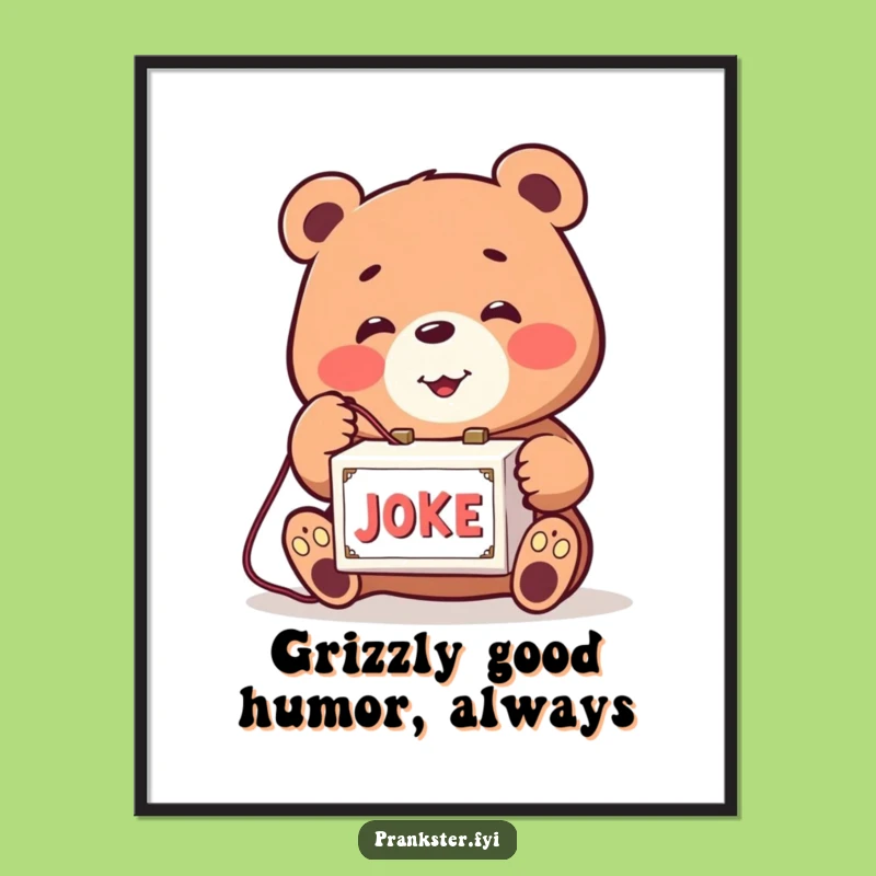Free Printable Bear Joke Box Wall Art - Funny Downloadable Decor for Playful Spaces