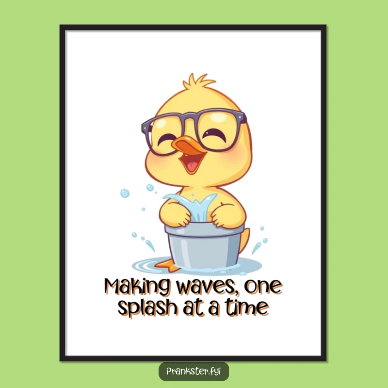 Free Printable Funny Duckling Wall Art: Giggling Glasses Duckling Splash Art Downloadable Decor!