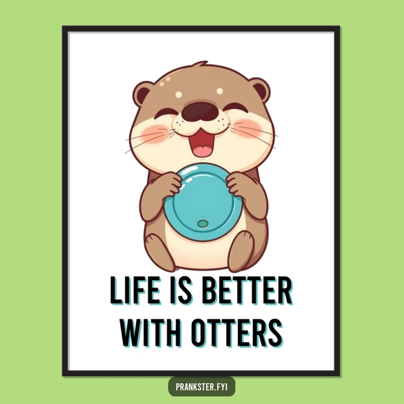 Free Printable Wall Art: Giggling Otter Joy Buzzer Funny Downloadable Decor