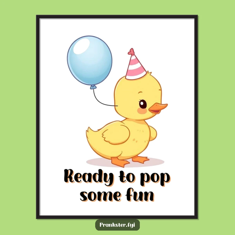 Free Printable Wall Art: Kawaii Duckling Party Pop Funny Decor
