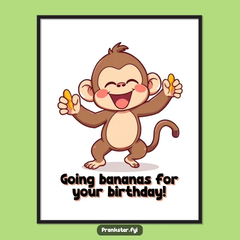 Free Printable Wall Art: Funny Monkey Banana Peel Chaos - Humorous Downloadable Art