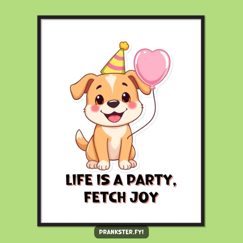 Funny Free Printable Wall Art: Cheerful Dog Party - Downloadable Decor!