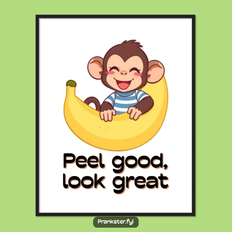 Funny Free Printable Wall Art: Monkey Banana Peel - Whimsical Downloadable Decor!