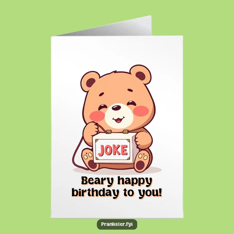 Free Printable Bear Joke Box Birthday Card - Funny Downloadable Gift for Laughs