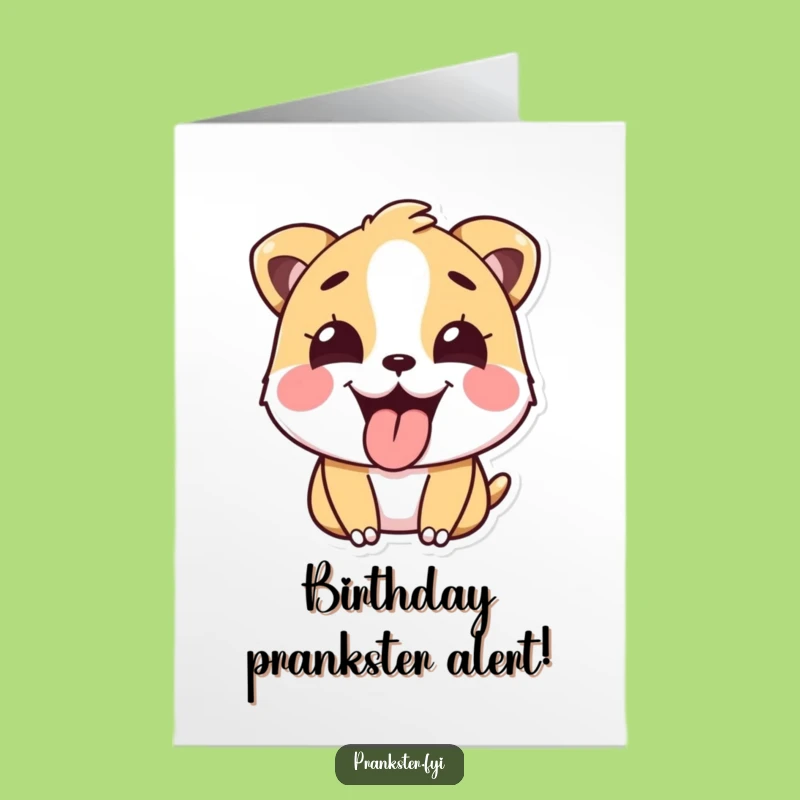 Free Printable Funny Birthday Card: Prankster Animal Tongue Out Downloadable Gift