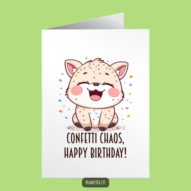 Free Printable Birthday Card: Confetti Animal Funny Downloadable Gift for Laughter