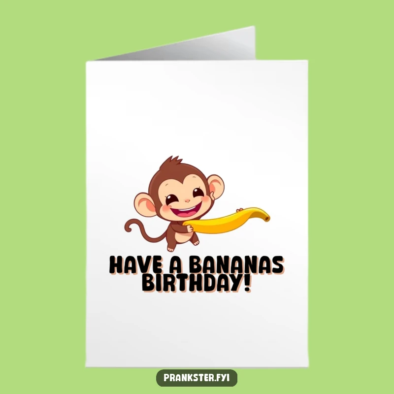 Free Printable Birthday Card: Monkey Antics Funny Downloadable Gift
