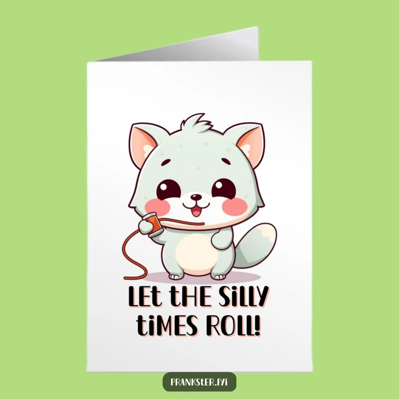 Free Printable Birthday Card: Silly String Animal Funny Downloadable Gift for Fun