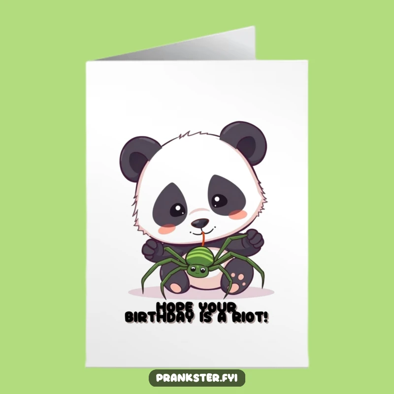 Free Printable Panda Spider Birthday Card - Funny Downloadable Surprise Gift