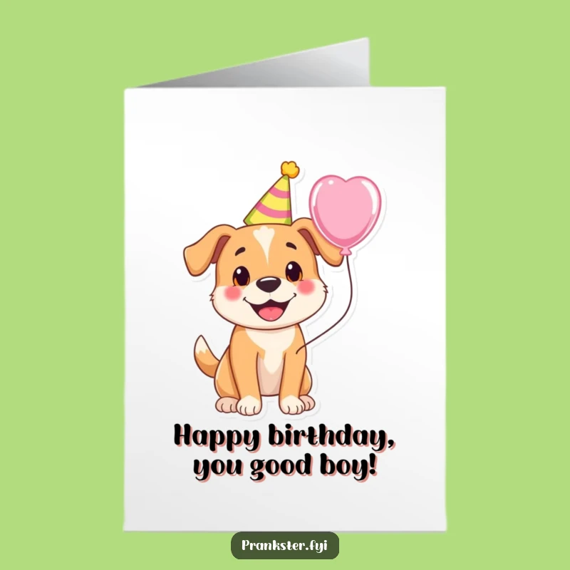 Free Printable Birthday Card: Cheerful Dog Party Funny Downloadable Gift!