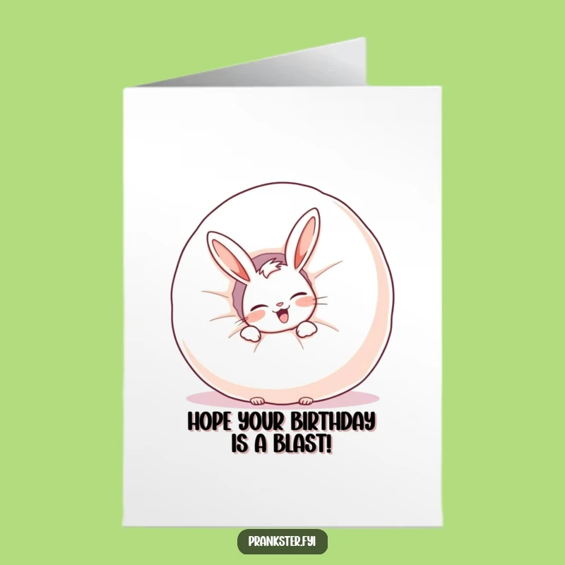 Free Printable Rabbit Birthday Card: Whoopee Cushion Laughs Downloadable Gift