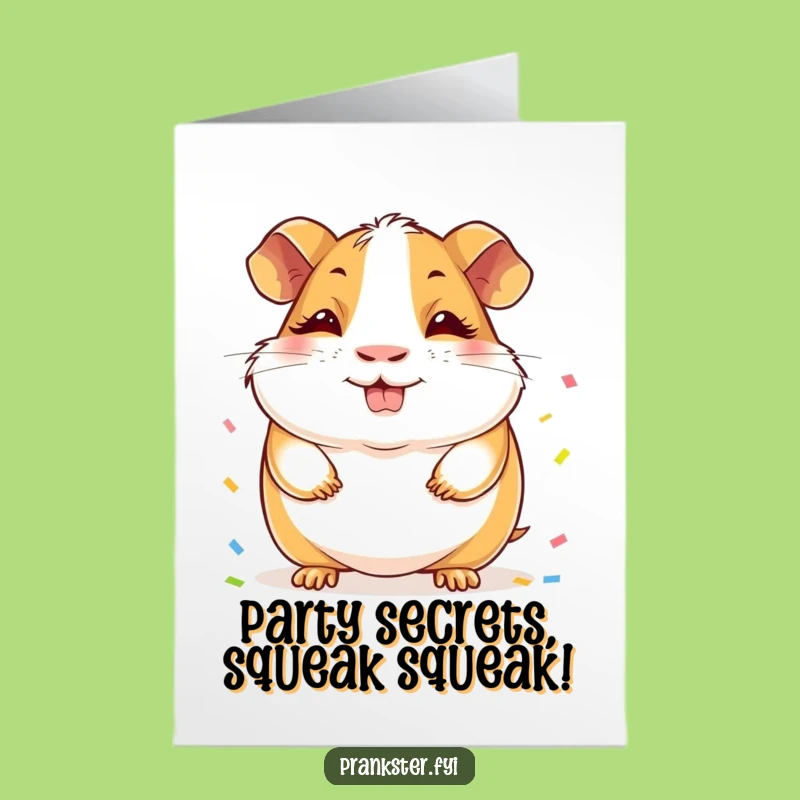 Free Printable Guinea Pig Birthday Card: Funny Cheerful Downloadable Gift