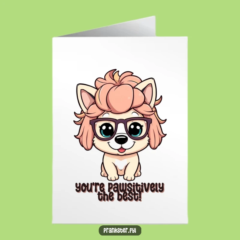 Funny Free Printable Birthday Card: Dog in Wig & Glasses, Hilarious DIY Gift