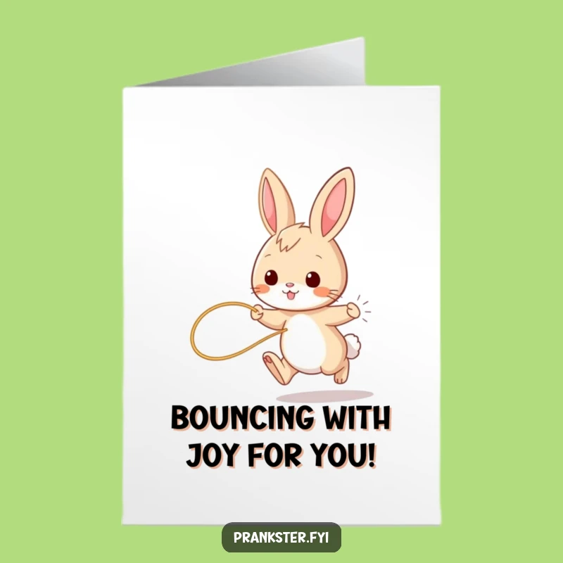 Free Printable Bunny Congrats Card: Playful Hare String Tail Funny Downloadable Gift