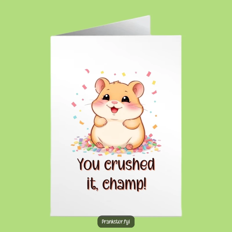 Free Printable Congrats Card: Joyful Hamster Confetti - Funny Downloadable Celebration