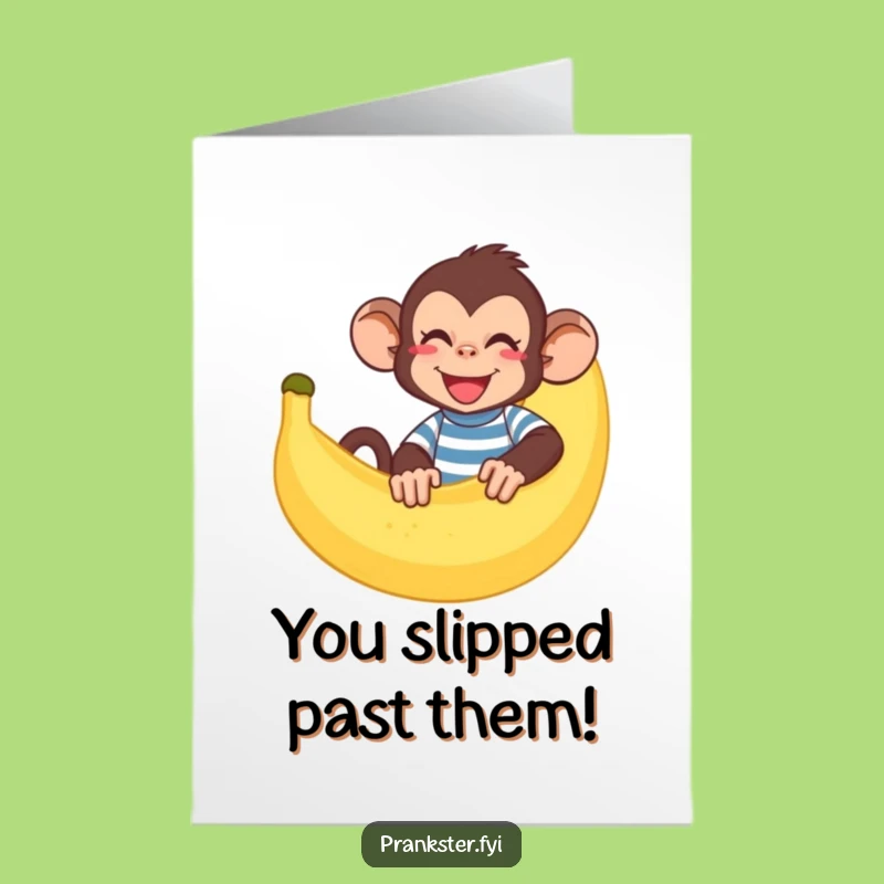 Free Printable Congrats Card: Monkey Banana Peel - Celebrate with Downloadable Smiles!