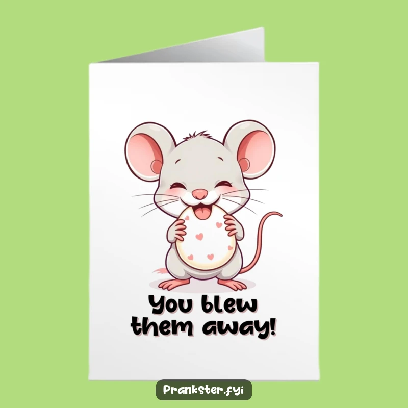 Free Printable Congrats Card: Mouse Prankster - Funny Downloadable Gag Gift