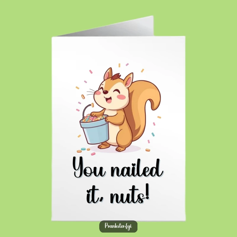 Free Printable Congrats Card: Squirrel Confetti Celebration - Downloadable & Fun