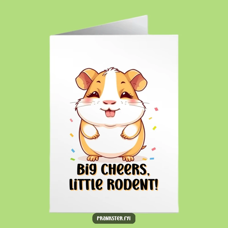 Free Printable Guinea Pig Congrats Card: Funny Sly Grin Downloadable Gift