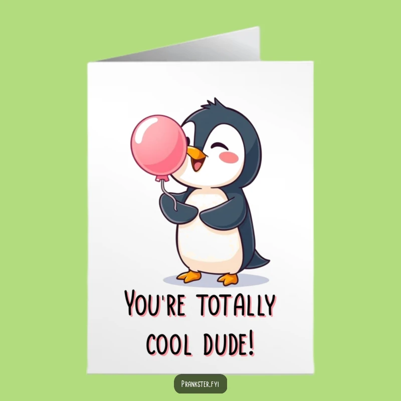 Free Printable Penguin Congrats Card: Water Balloon Surprise Funny Downloadable Gift