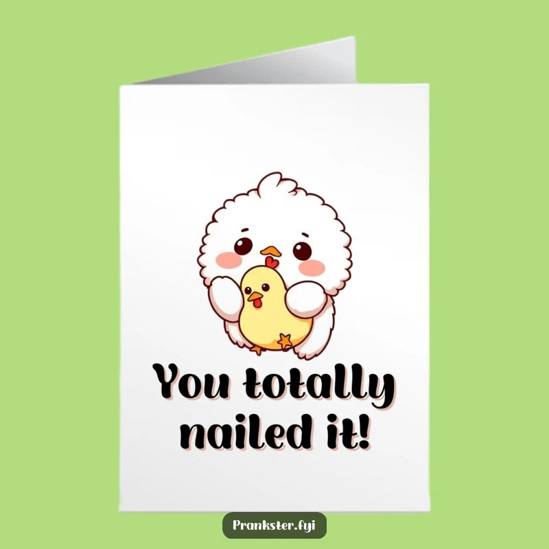 Free Printable Rubber Chicken Creature Congrats Card - Absurd DIY Downloadable Greeting