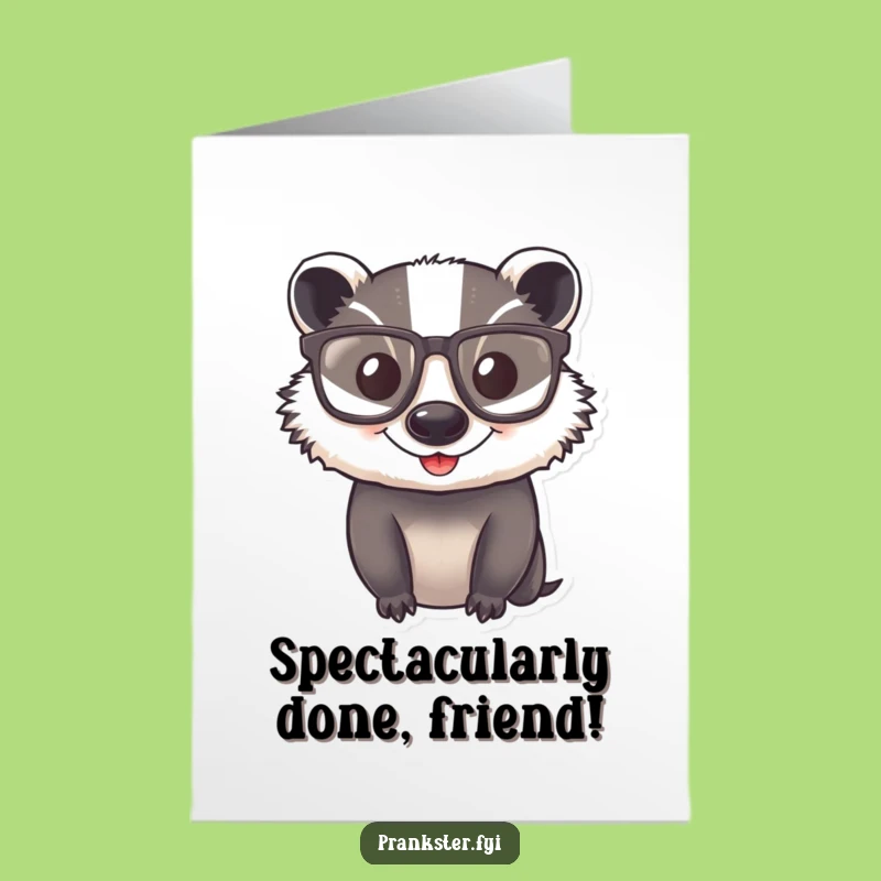 Free Printable Congrats Card: Smart Badger Achievement - Funny Downloadable Success