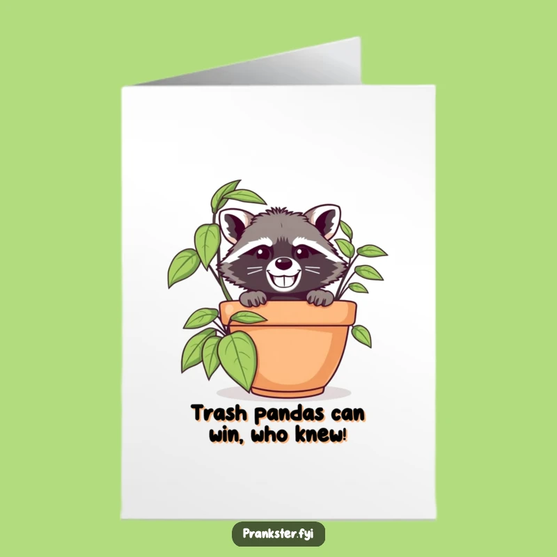 Free Printable Congrats Card: Sly Raccoon, Humorous Downloadable for Celebrating Success