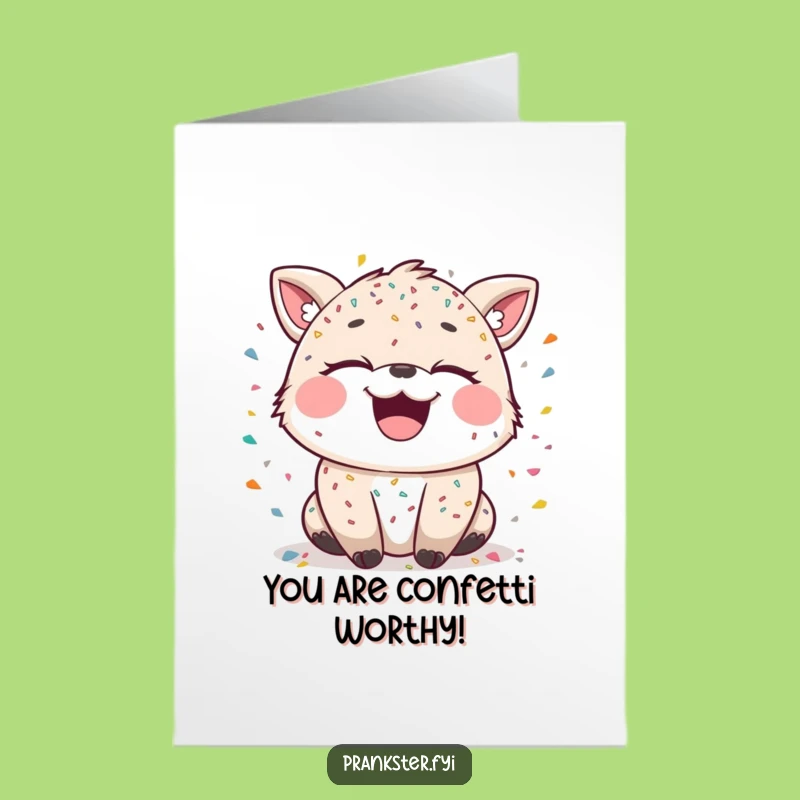 Free Printable Congrats Card: Confetti Animal Funny Downloadable Gift for Cheers