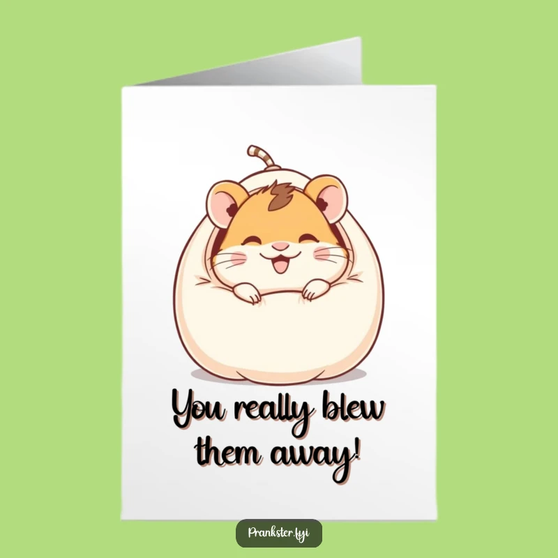 Free Printable Congrats Hamster Card: Whoopee Cushion Funny Celebration Downloadable Gift