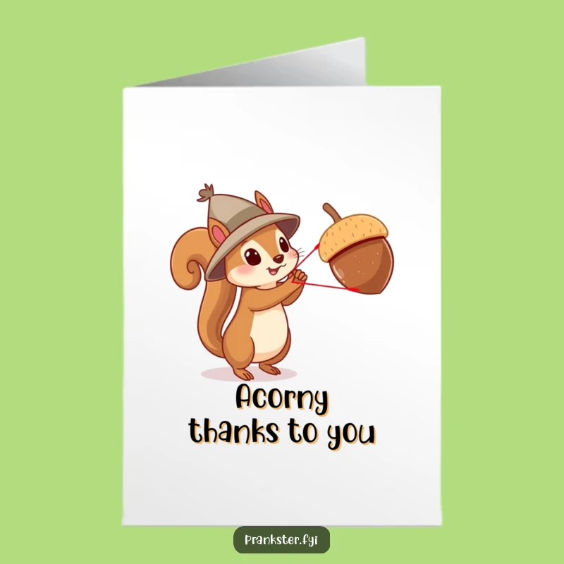 Free Printable Thank You Card: Squirrel Slingshot Funny Downloadable Gift