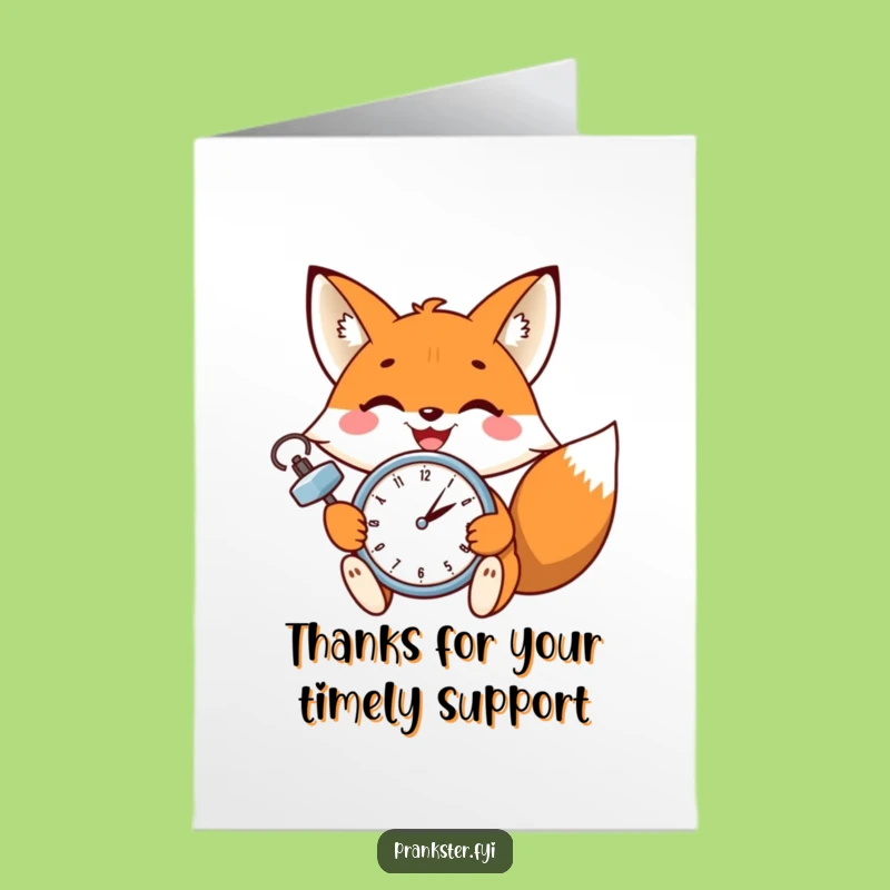 Free Printable Fox Thank You Card: Grateful Wink Downloadable Gift