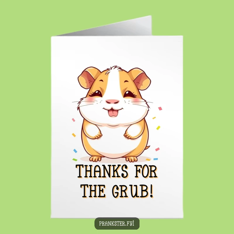 Free Printable Guinea Pig Thank You Card: Grinning Downloadable Funny Gift