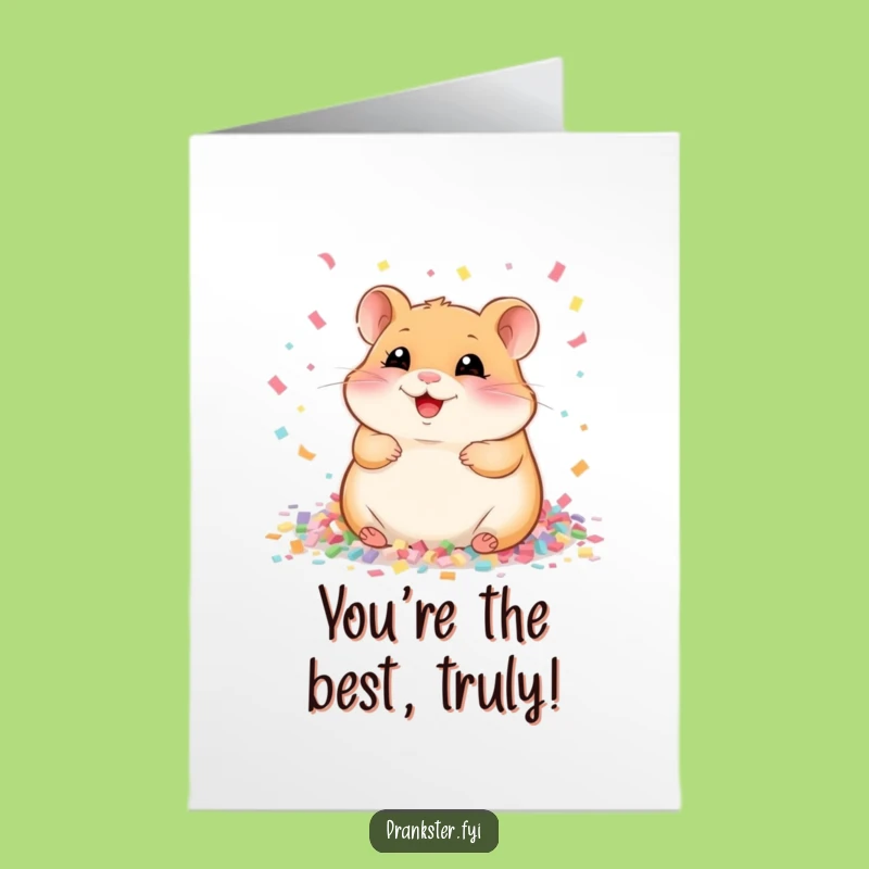 Free Printable Thank You Card: Giggling Hamster Gratitude - Hilarious Downloadable Message