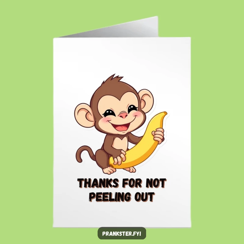 Free Printable Thank You Card: Monkey's Banana Peel Trick - Quirky Downloadable Gift
