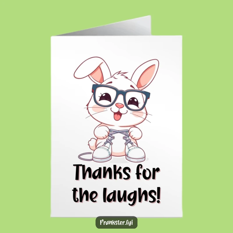 Free Printable Thank You Card: Rabbit Shoelace Prank - Thank with Downloadable Mischief!