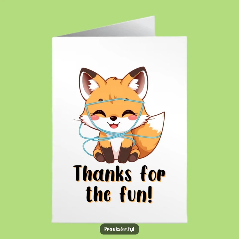 Free Printable Thank You Card: Silly Fox Cub Thanks - Hilarious Downloadable Gratitude