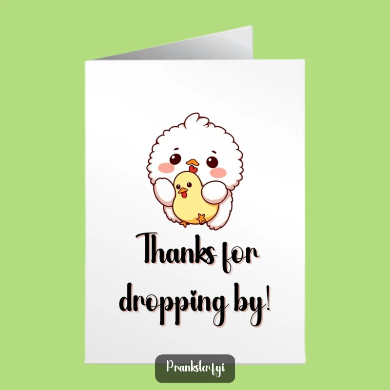Free Printable Rubber Chicken Creature Thank You Card - Whimsical DIY Downloadable Gratitude
