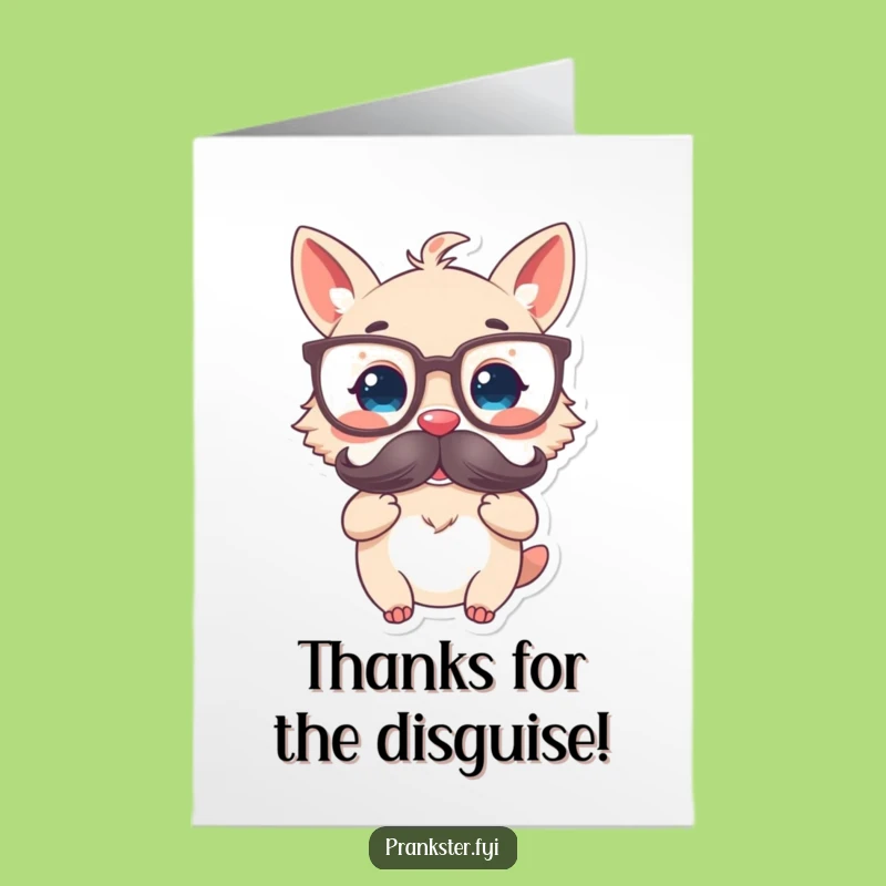 Free Printable Thank You Card: Disguised Animal Funny Downloadable Gift for Gratitude